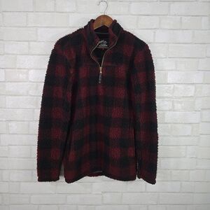Alpine Sherpa plaid print pullover